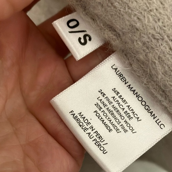 Lauren Manoogian Cream Light Gray Open Front Pockets Vest Cardigan - Picture 4 of 6